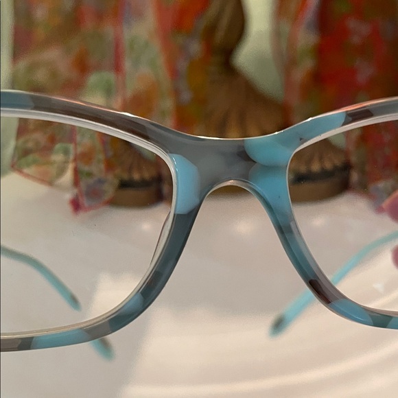 Tiffany & Co Aqua Grey Tortoise Women’s Glass Frames SilverCross Hardware TF2074 - Picture 5 of 11